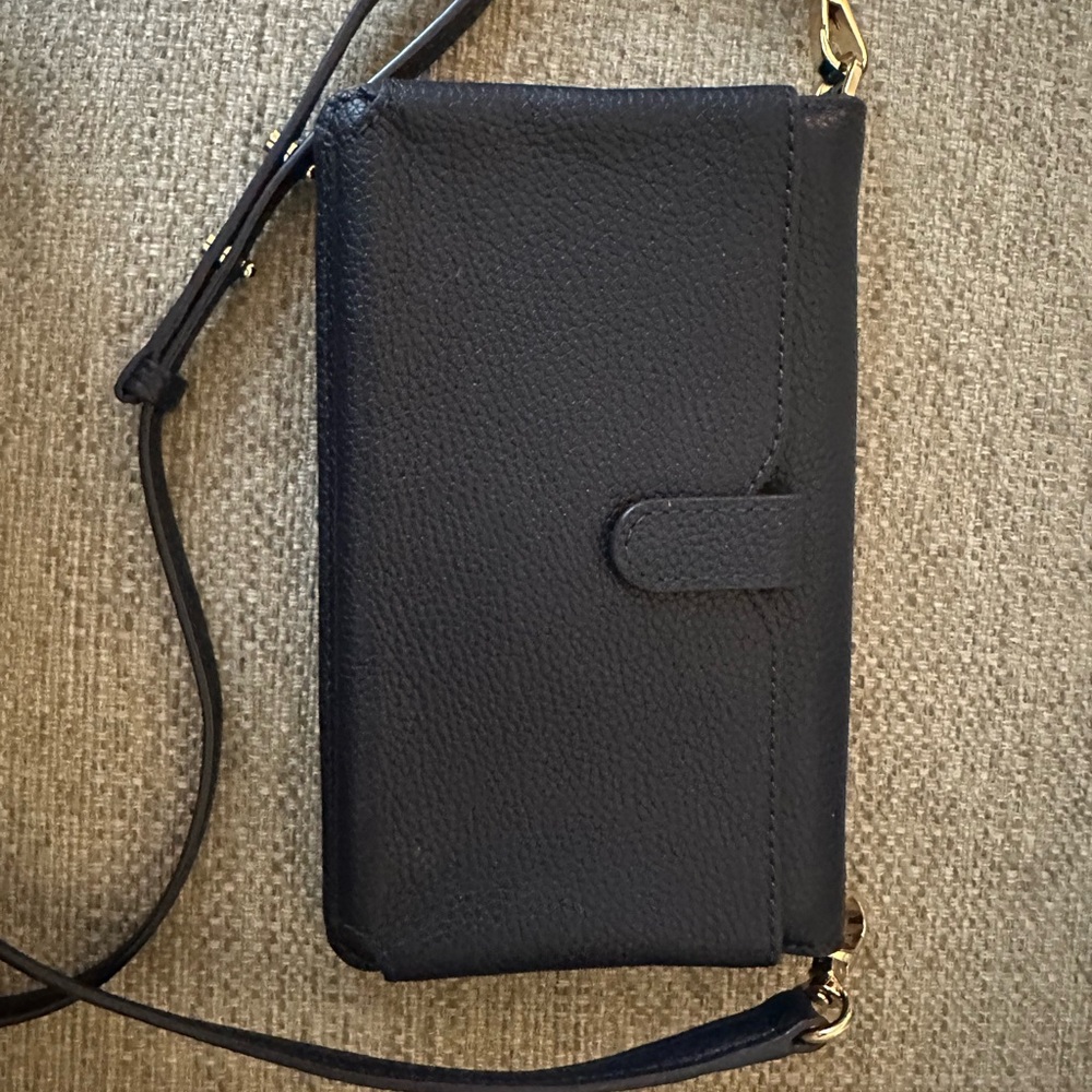 Michael Kors Dark Navy Pebbled Leather Convertible Crossbody Bag - Picture 11 of 15